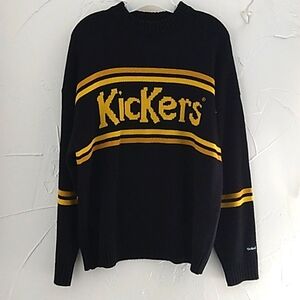 KicKers Vintage‎ Classic Spellout Oversized Pullover Sweater Sz Small